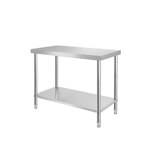 SAILUN® Edelstahl Arbeitstisch Gastro Küche Tisch Gastronomie Edelstahltisch mit extra großer unteren Ablagefläche (L x…
