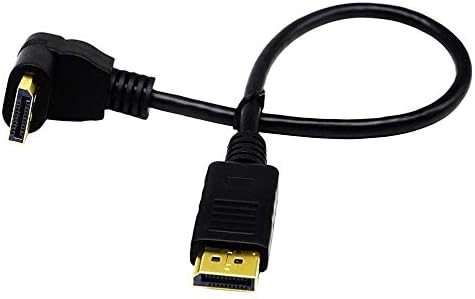 30 Cm Dp To Dp Cable Cgtime Gold Plated 90 Degree Angled Down Displayport Male To Displayport Female Adapter Cable D