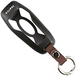 Silipac Car Keyless Entry Key Fob Aircraft Grade Aluminum Metal Protector Ford Mustang Explorer Taurus F-150 Remote Engine Start Smart Case Cover Protective Shell Skin Genuine Leather Keychain (Black)