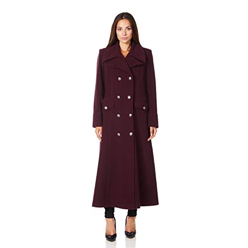 [- De La Creme - Women's Wool & Cashmere Blend Double Breasted Maxi Coat  -]