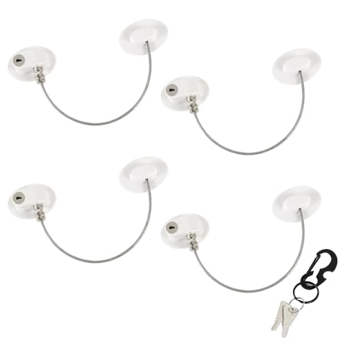 TKY ドアロック 鍵付き 黒 指はさみ防止 地震対策 ドア開け防止 安全ロックドア (ホワイト, ４個)商品画像