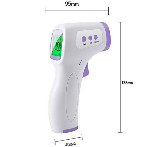 Vovotrade. Digital Infrared Forehead Thermometer, Non-Contact for Adults and Kids with 3 Function - Fever Alarm, Large LCD Screen and Data Memory (White)
