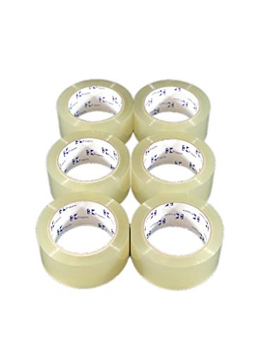 WiiGreen Premium Quality 2"x100yds Packing Carton Sealing Tape 2 MIL Thick, Heavy Duty 6 Refill Rolls, Strong Clear Adhesive, Industrial Grade for Shipping, Commercial, Moving and Packaging Sealing