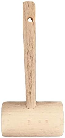 luckything Wooden Hammer with Holes Seafood Portable Mallets Seafood Tools 1.38In for Lobster Crab Shellfish