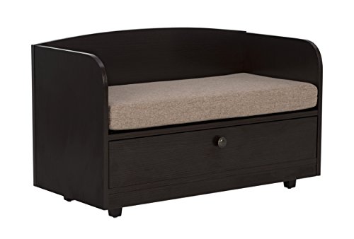 Paws & Purrs Pet Bed with Storage Drawer, Espresso/Sand