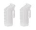 BodyHealt Deluxe Male Urinal Bottle - Urinals for Men 32oz/1000ml Bed Buddy with Spill Proof Lids. Plastic Pee Bottle, Portable Urinal for Men. Pee Container Men for Car, Camping & Incontinence (2PC)