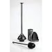 mDesign Hidden Plunger and Brush Set for Toilet Bowl - Combo with Holder Caddy - Modern Toilet Brush and Plunger Set - Aura Collection - Charcoal Gray