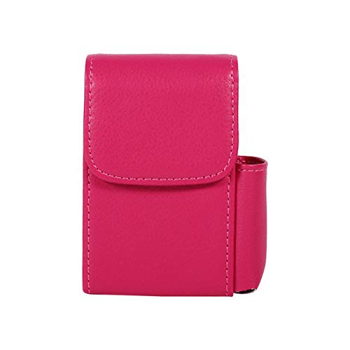 Cigarette Case Soft Pu Leather Cigarette Case Tobacco Pouch Lighter Holder Name Card Storage Container,Red