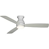 Fanimation Hugh 3 Blade Ceiling Fan 11.74 Inches Tall and 52 Inches Wide with Matte White Finish and Matte White Blades