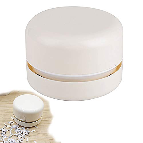 Peerylee Mini Desktop Vacuum Cleaner - Portable Handheld Corner Desk Table Keyboard Computer Laptop Dust Crumb Vac Sweeper Hoover Duster Catcher Collector Remover Buster Cleaning Assistance (White) - Thumbnail 7