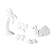 One Hundred 80 Degrees Porcelain Origami Nativity Animals, St/5, Porcelain, 6.25
