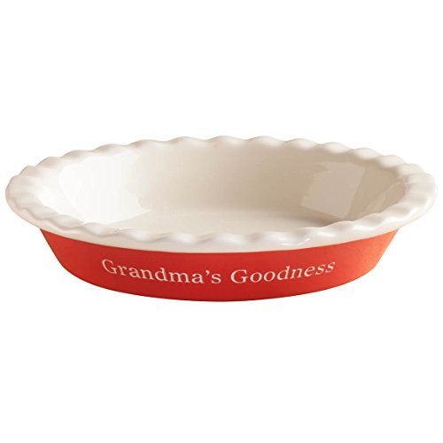 Personalized Pie Plate. Personalized Red Ceramic Pie Dish.