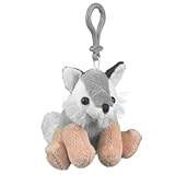 Wolf Stuffed Grey Wolf Clip Toy Keychain By Wild Life Artist