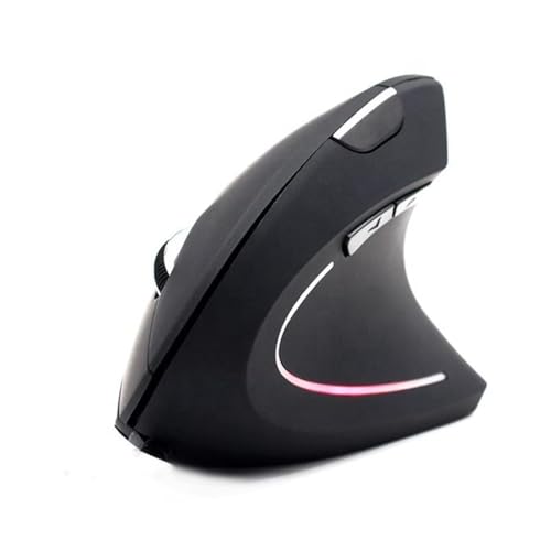GADIRIA Ergonomic Vertical Mouse V2 A AAA Batteries Not Included – Wireless Mouse 800 to 1600 dpi, 2.4GHz, USB Microreceiver, Illuminated, for Computer, PC, Laptop, Desktop, Laptop, Laptop, Mac, Black