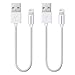 Avantree [Apple MFi Certified 2 Pack iPhone Cable Short, Apple Lightning Cable 1ft for iPhone X, 8, 7, 6s, 6, 6 Plus, 5 iPod iPad, High Speed Data Sync and Charge Cable - White