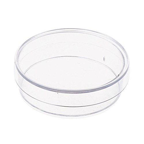 Nrpfell 10 pcs. 35mm x 10mm Sterile Plastic Petri Dishes with Lid for LB Plate Yeast (Transparent Color)