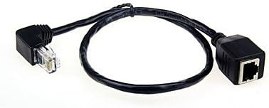 Adapter and cables, Down Angled 90 Degree 8P8C FTP STP UTP Cat 5e Male to Female Lan Ethernet Network Extension Cable 50cm