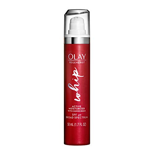 Face Moisturizer with SPF by Olay, Regenerist Whip Facial Cream with Sunscreen, Collagen Peptides, and B3, SPF 40 with UVA and UVB Protection, 1.7 Fl Oz