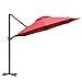 Abba Patio Offset Cantilever Umbrella 11-Feet Outdoor Patio Hanging Umbrella with Cross Base, Dark Red primary