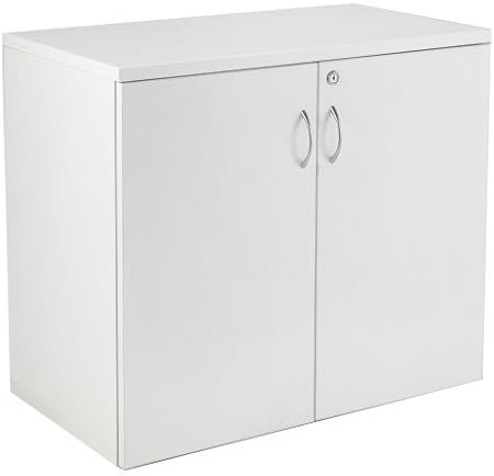 Relax Office Smart 800mm Wooden Desk High Office Cupboard With 1 Shelf And Lockable Double Doors Office Storage File Organiser Storage Cabinet White Finish Amazon Co Uk Kitchen Home