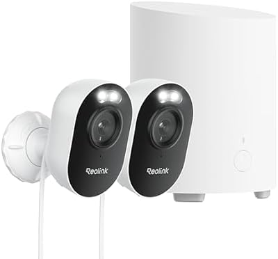 Système Caméras Surveillance sans Fil 4MP, HomeHub Mini + Lumus x2