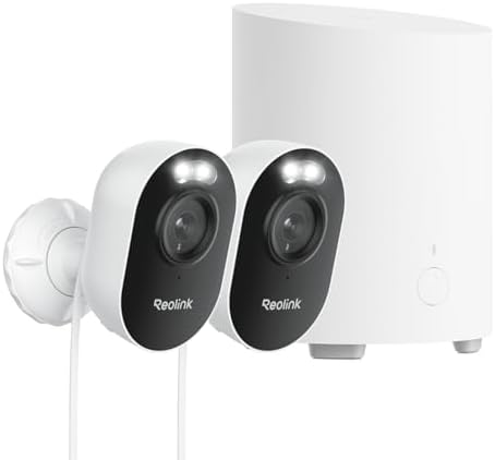 Système Caméras Surveillance sans Fil 4MP, HomeHub Mini + Lumus x2