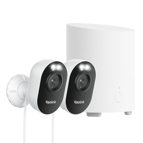 Système Caméras Surveillance sans Fil 4MP, HomeHub Mini + Lumus x2