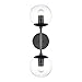 Light Society LS-W268-BK-CL Zeno Black and Clear Glass 2-Light Globe Wall Sconce, Mid Century Modern Retro Vintage Style