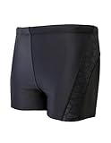 EASEA Men`s Quick Dry Compression Square Leg Swimsuit 3X-Large Black Splice