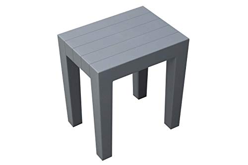 DesignByIntent Polypropylene Shower Stool in Gray