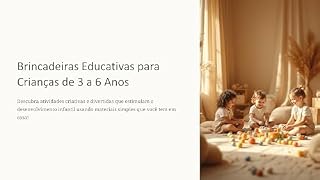 Livro Brincadeiras Educativas para Crianças de 3 a 6 Anos