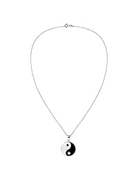 YIN y Yang taoism Equilibrio de la vida plata de ley 925. Madre de Perla Primavera Anillo Cable Cadena Collar