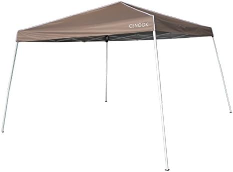 Folding Gazebo, Pop-up Portable Instant Canopy Tent with Carry Bag - 12 x 12 ft (Beige), Csnook