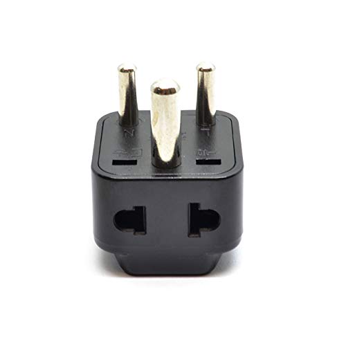 Orei 2 in 1 USA to India Adapter Plug (Type D) 2Pack, Black Will