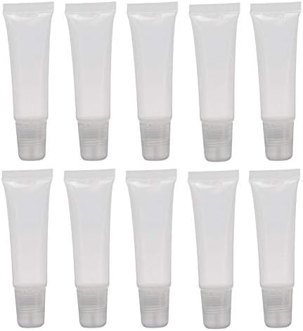 10Pcs 10ML Empty Clear Lip Gloss Balm Squeeze Soft Tubes Bottles Lip Gloss Containers Cosmetic Tubes Bottles Makeup Containers for DIY