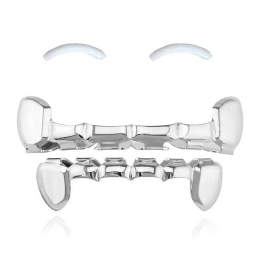 SSyang Hip Hop Teeth Grills for Mouth Braces Decoration, Silver 392, as the picture shows