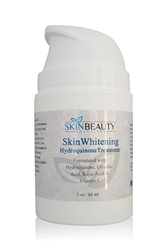 (2 oz / 60 ml) HYDROQUINONE SKIN WHITE Treatment - Hydroquinone, Glycolic Acid, Kojic Acid, Vitamin C - Fade/Remove Age Spots/Brown Spots, Freckles, sun spots, Acne Scars