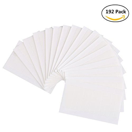 Kisslife 192 Pieces Hair Extension Tape Tabs Double Sided Extension Tapes for Replacement, Walker Tape No Shine Bonding Double Sided, 4 x 0.8 cm (White)