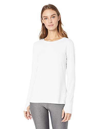 Amazon Essentials Women's Studio Long-Sleeve Lightweight T-Shirt, -white, Medium