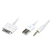 Apollo23 30P Dock to USB AUX 3.5mm Audio Cable for Apple iPhone 4S 3GS iPod Touch, 4FT 2-in-1 USB 3.5mm Audio Cable, White