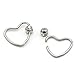 Coolrunner Stainless Steel Unique Little Rhinestone Heart Cartilage Earring 1 Pairs (siliver)