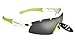 RayZor Professional Lightweight UV400 White Sports Wrap Cricket Sunglasses, With a 1 Piece Vented Smoked Mirrored Anti-Glare Lens