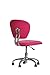 Ergonomic Office Chair Cheap Desk Chair PU Leather Executive Chair Task Rolling Swivel Adjustable Stool Mid Back Computer Chair with Lumbar Support for Women Men,Pink