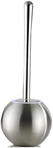 AMSS Freestanding Retro Elegant Round Toilet Brush And Holder Set with Stainless Holder ,Silver