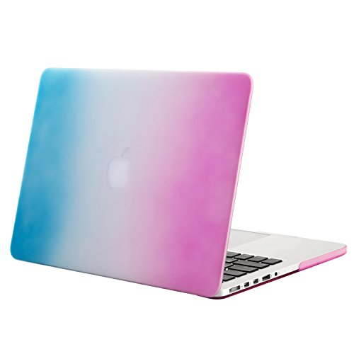 Mosiso Plastic Hard Case Cover for Old MacBook Pro 13 Inch with Retina Display (Models: A1502 and A1425), Blue and Pink