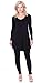 Popana Womens Long Sleeve Tunic Tops to Wear With Leggings Loose Fit Plus Size Dressy Casual Large Black