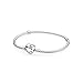 PANDORA Jewelry - Moments Heart Clasp Snake Chain Charm Bracelet for Women in PANDORA Rose and Sterling Silver with No Stone