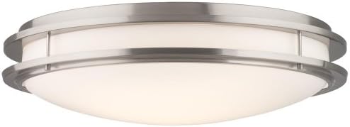 Forecast Lighting F2458-36U Cambridge Two-Light Energy Efficient Flushmount with White Acrylic Diffuser, Satin Nickel