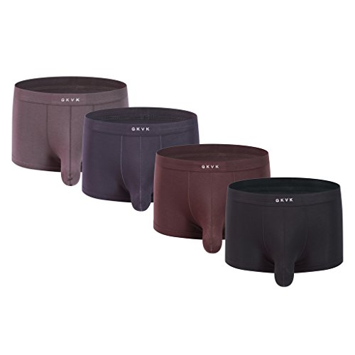 Men s 4 pack micro modal separate pouches trunks low rise give-n-…