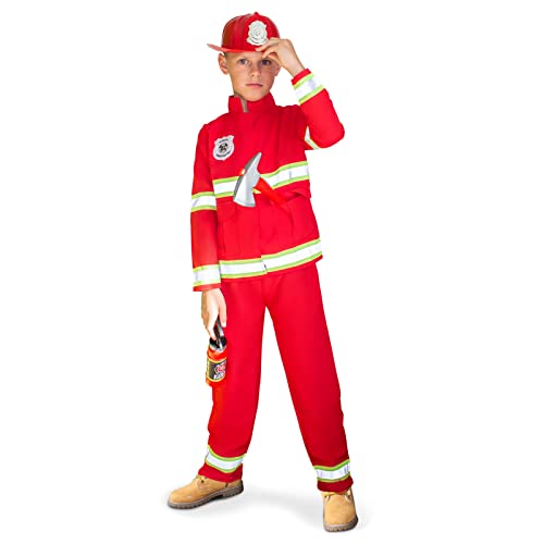 Morph Red Firefighter Costume for Kids Fireman Costume for Kids for